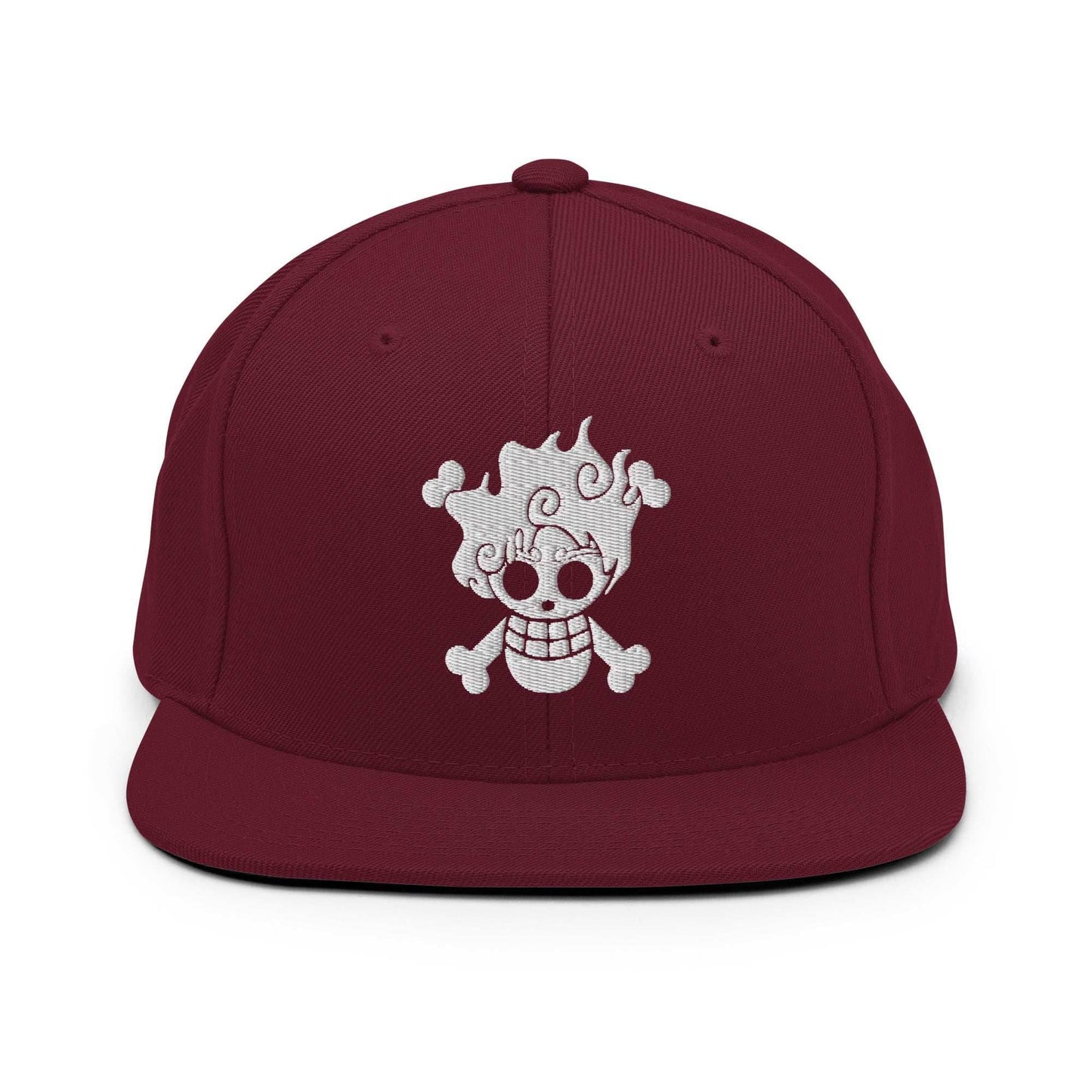 Gear 5 Embroidered Unisex Anime Snap Back Hat - Maroon