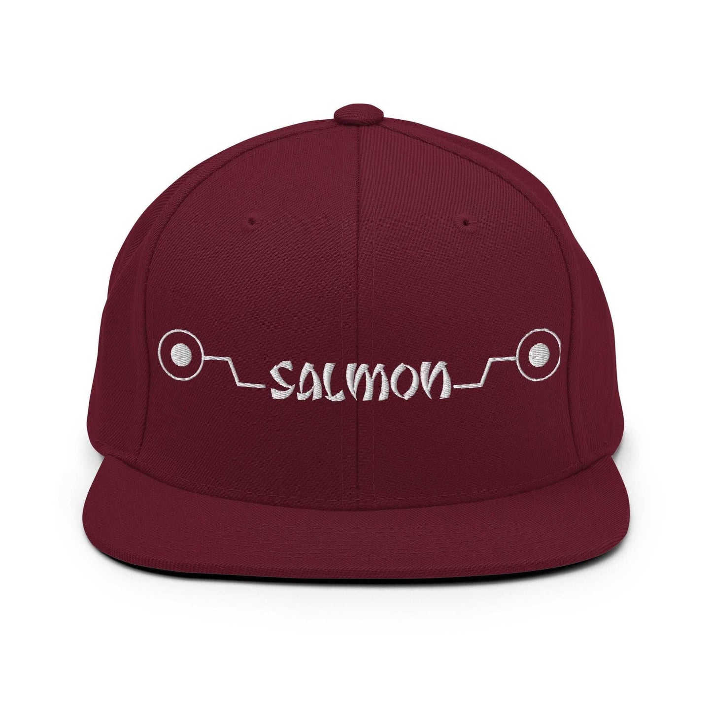 Inumaki 'Salmon' Cursed Speech Embroidered Unisex Anime Snap Back Hat - Maroon
