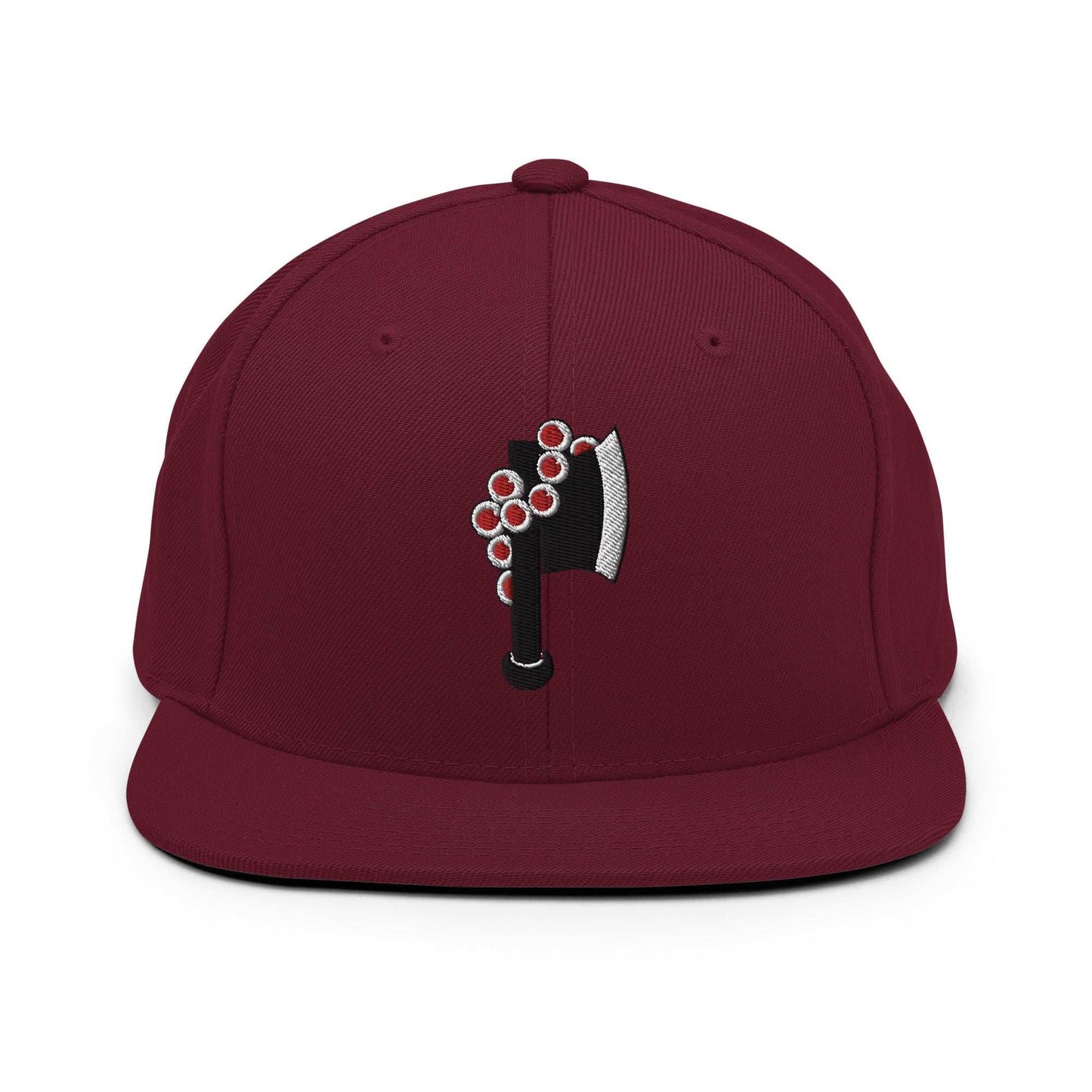 Gyomei Axe Embroidered Unisex Anime Snapback Hat - Maroon