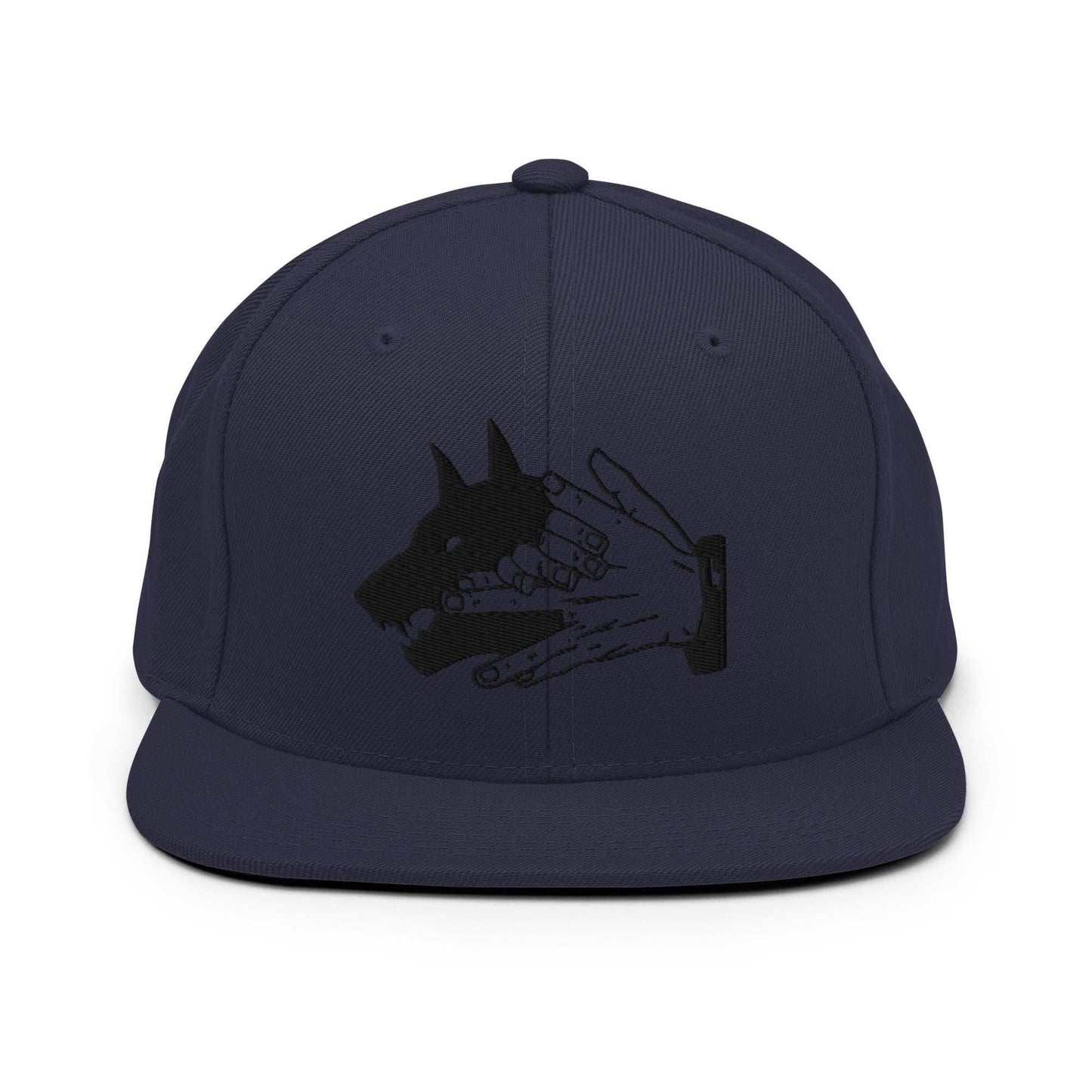 Demon Dog Embroidered Unisex Anime Snapback Hat - Navy