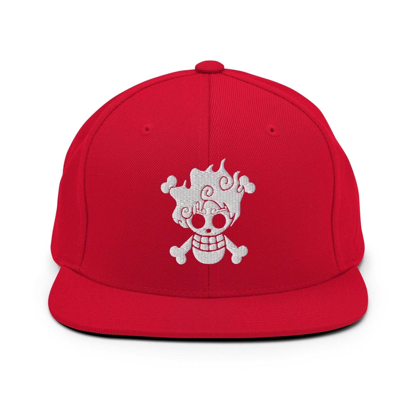 Gear 5 Embroidered Unisex Anime Snap Back Hat - Red