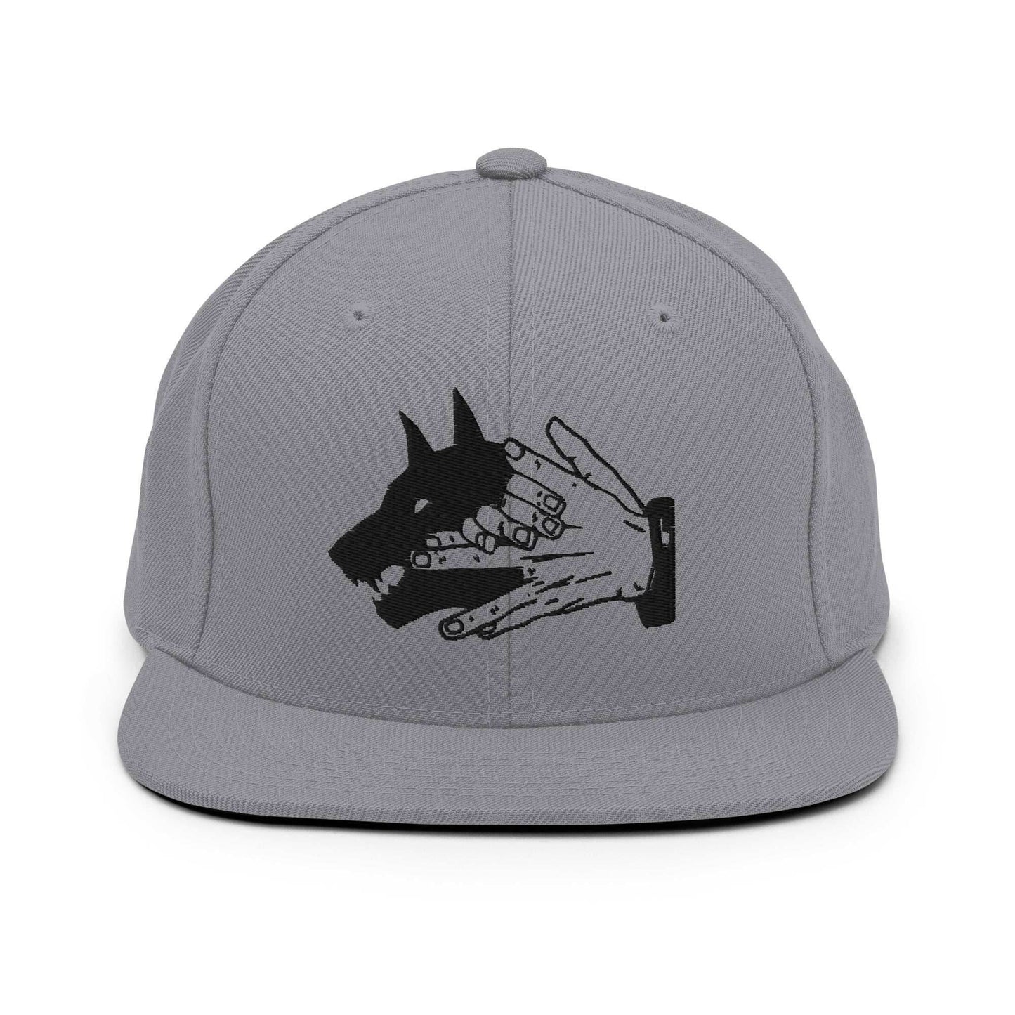Demon Dog Embroidered Unisex Anime Snapback Hat - Silver