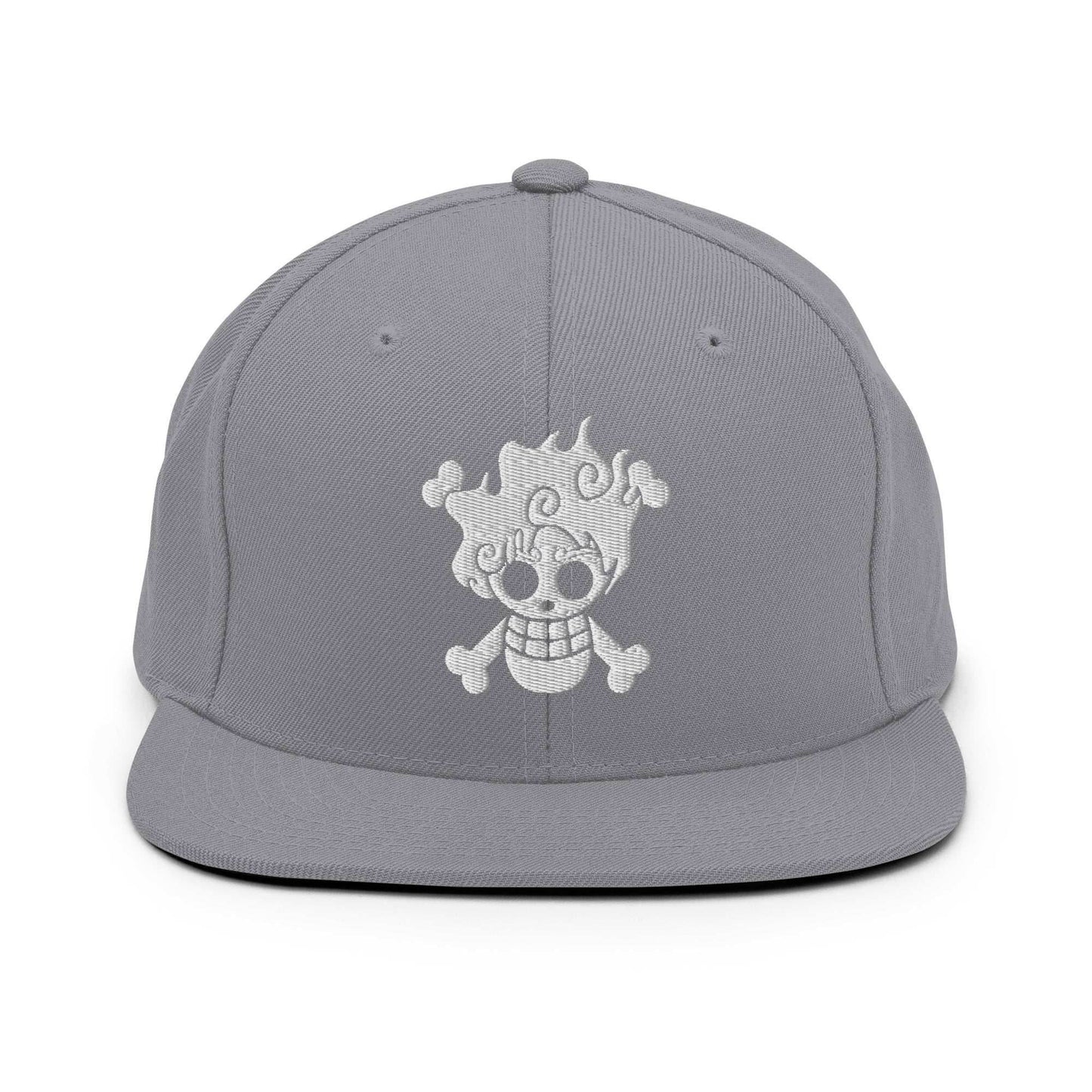 Gear 5 Embroidered Unisex Anime Snap Back Hat - Grey