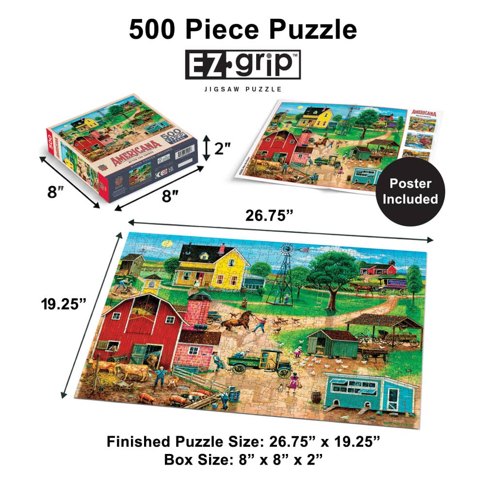 Americana - After the Chores 500 Piece EZ Grip Jigsaw Puzzle