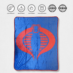 Hasbro G.I. Joe Cobra Symbol Blue 80's Cartoon Throw Blanket - 