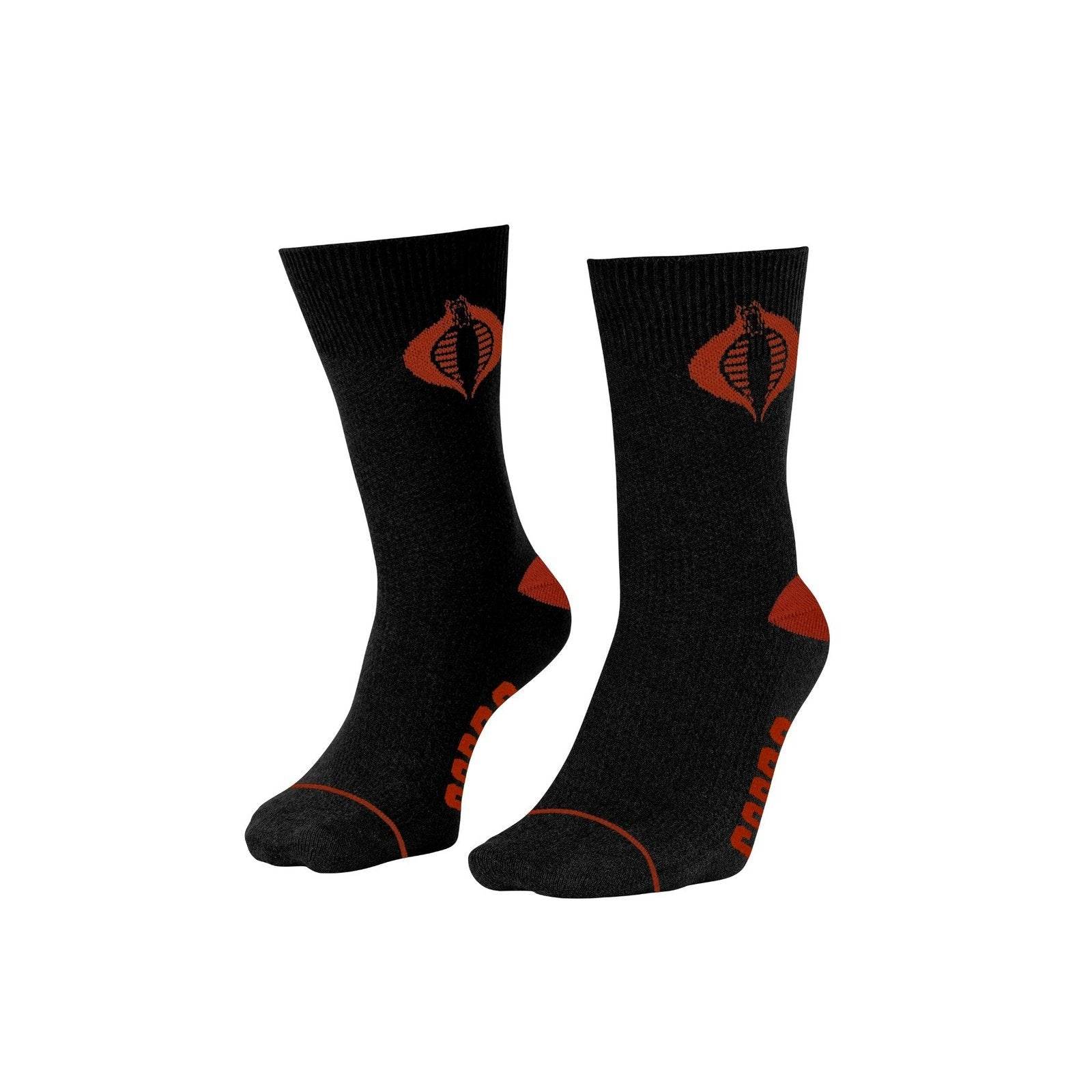 Hasbro G.I. Joe Cobra Symbol Black and Red Crew Socks - One Size