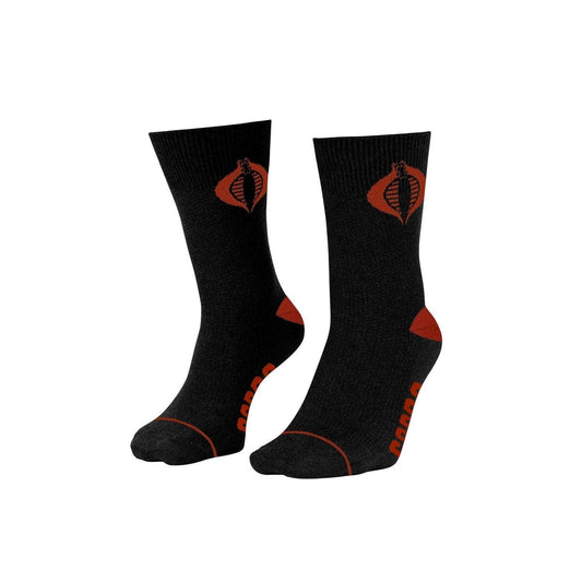 Hasbro G.I. Joe Cobra Symbol Black and Red Crew Socks - One Size