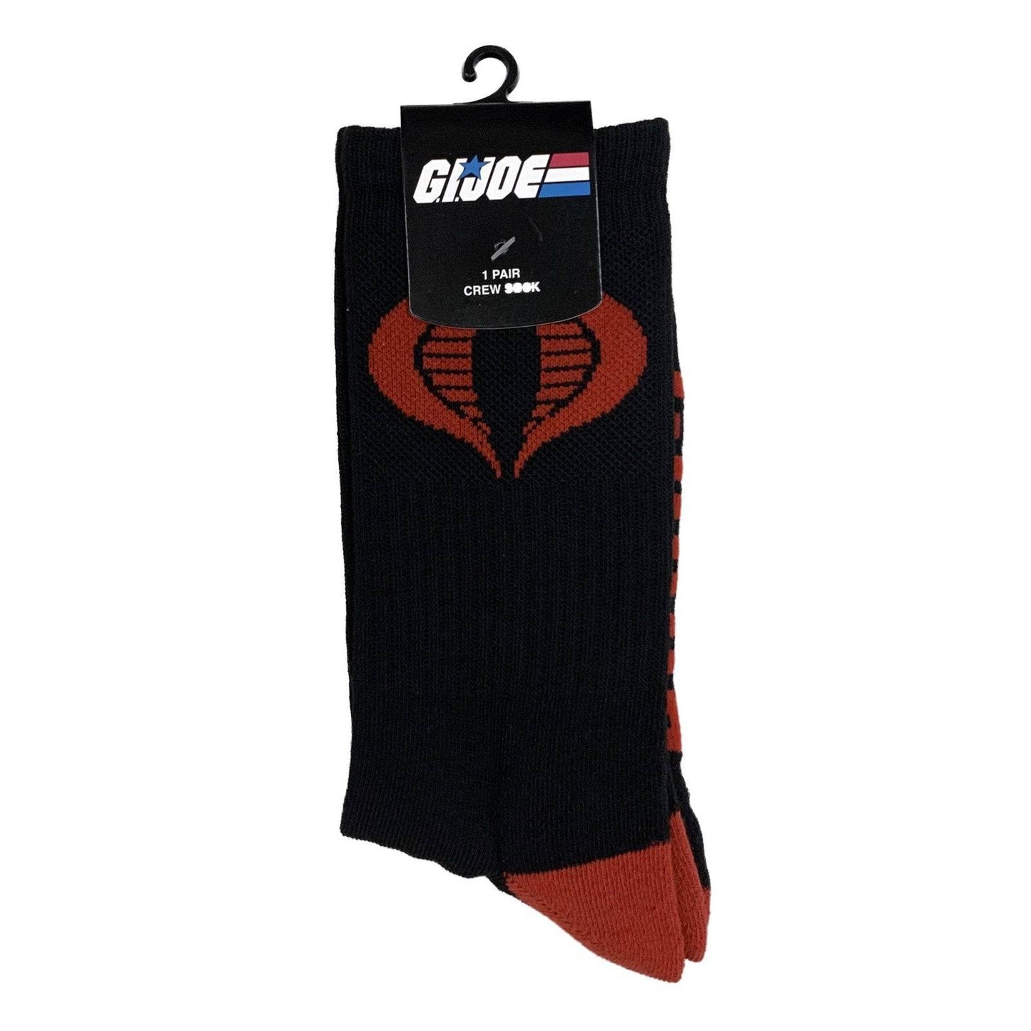 Hasbro G.I. Joe Cobra Symbol Black and Red Crew Socks - One Size