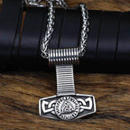 Vikings Hammer Valknut Stainless Steel Necklace - Necklace with Pendant