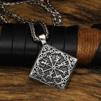 Vikings Nordic Vegvisir Stainless Steel Necklace - Necklace with Pendant