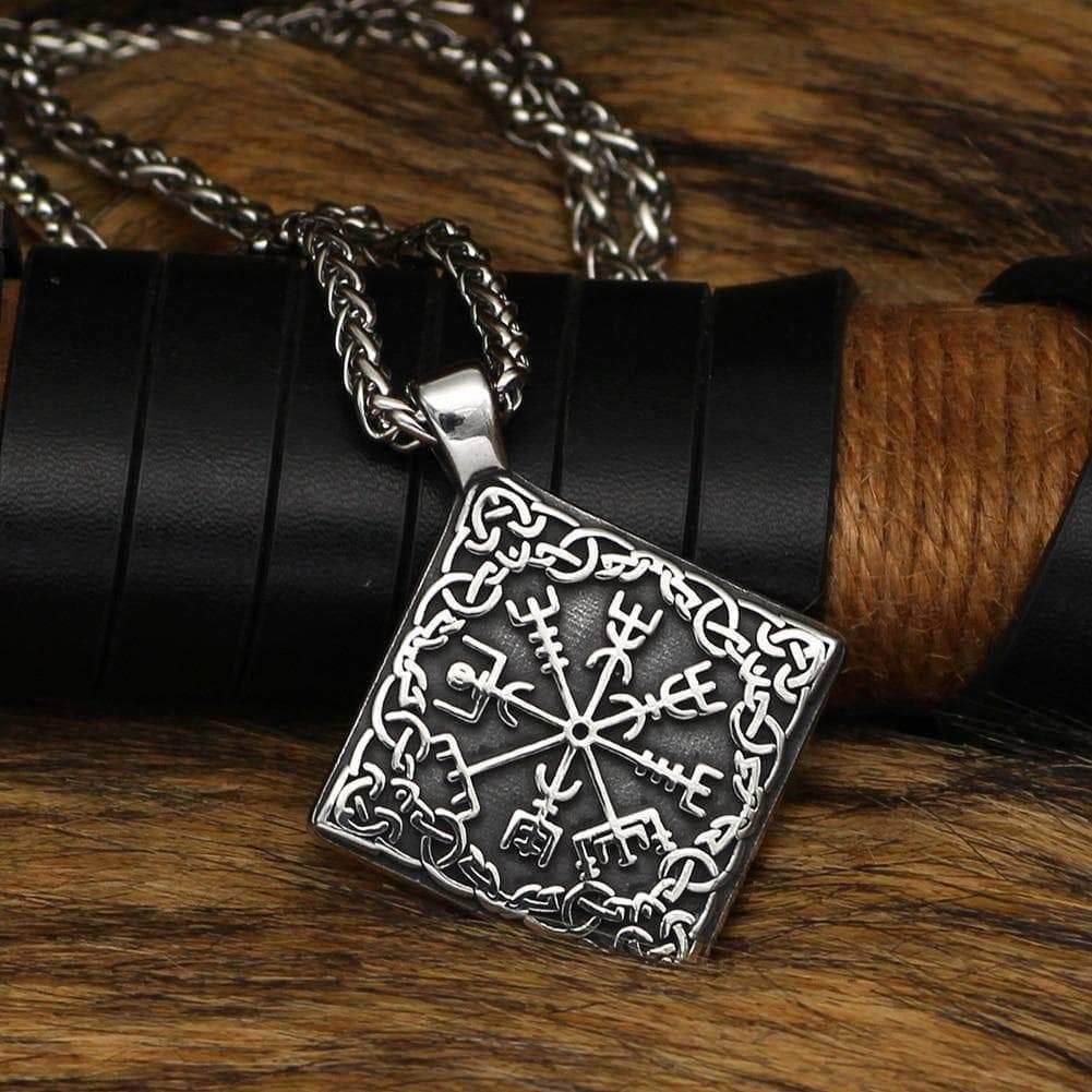 Vikings Nordic Vegvisir Stainless Steel Necklace - Necklace with Pendant