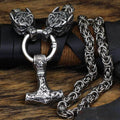 Vikings Wolf Hammer Massive Stainless Steel Chain - Silver / 50 CM | 20 Inches
