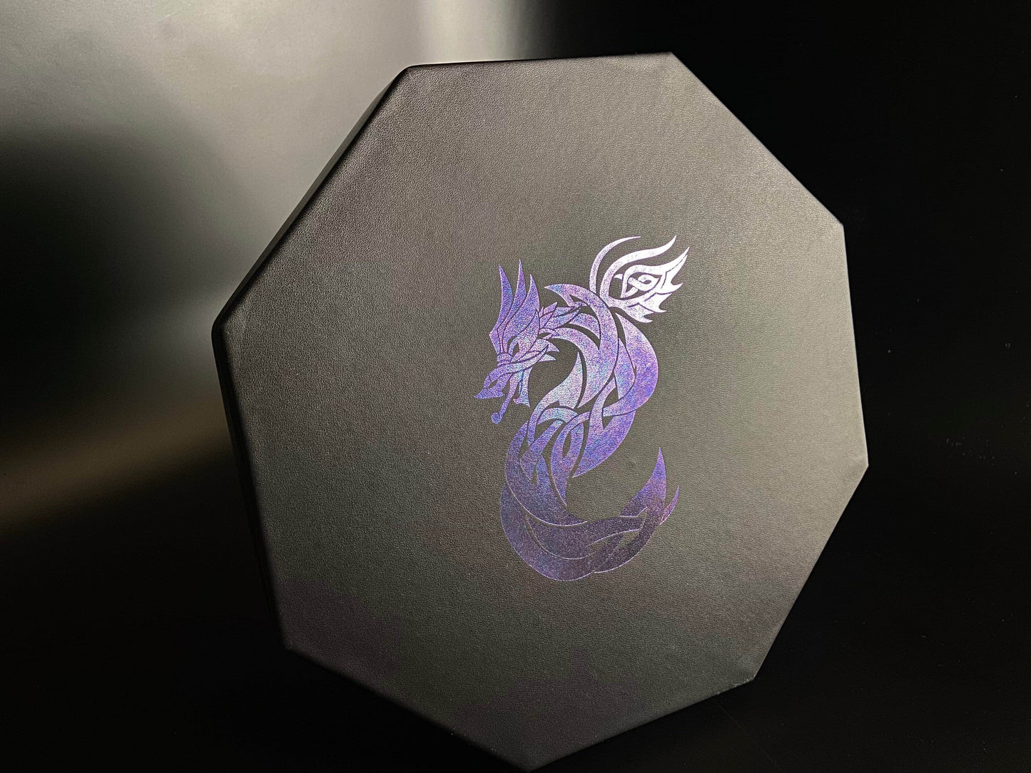 Color Shift Dice Tray Lid - Celtic Knot Dragon Design - 