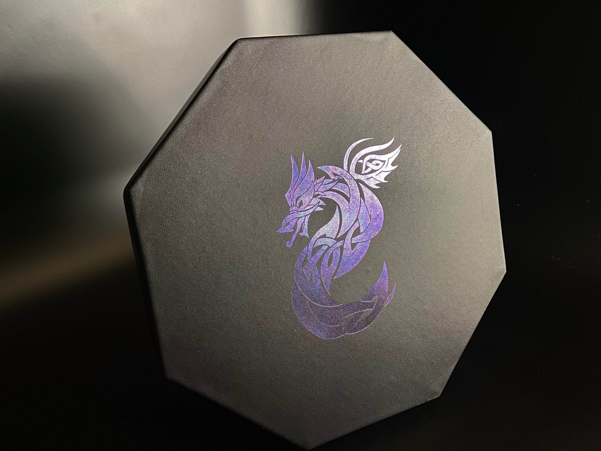 Color Shift Dice Tray Lid - Celtic Knot Dragon Design - 