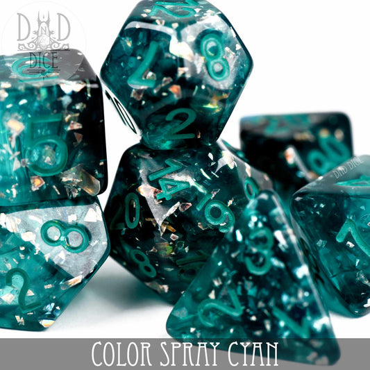 Color Spray Cyan Dice Set