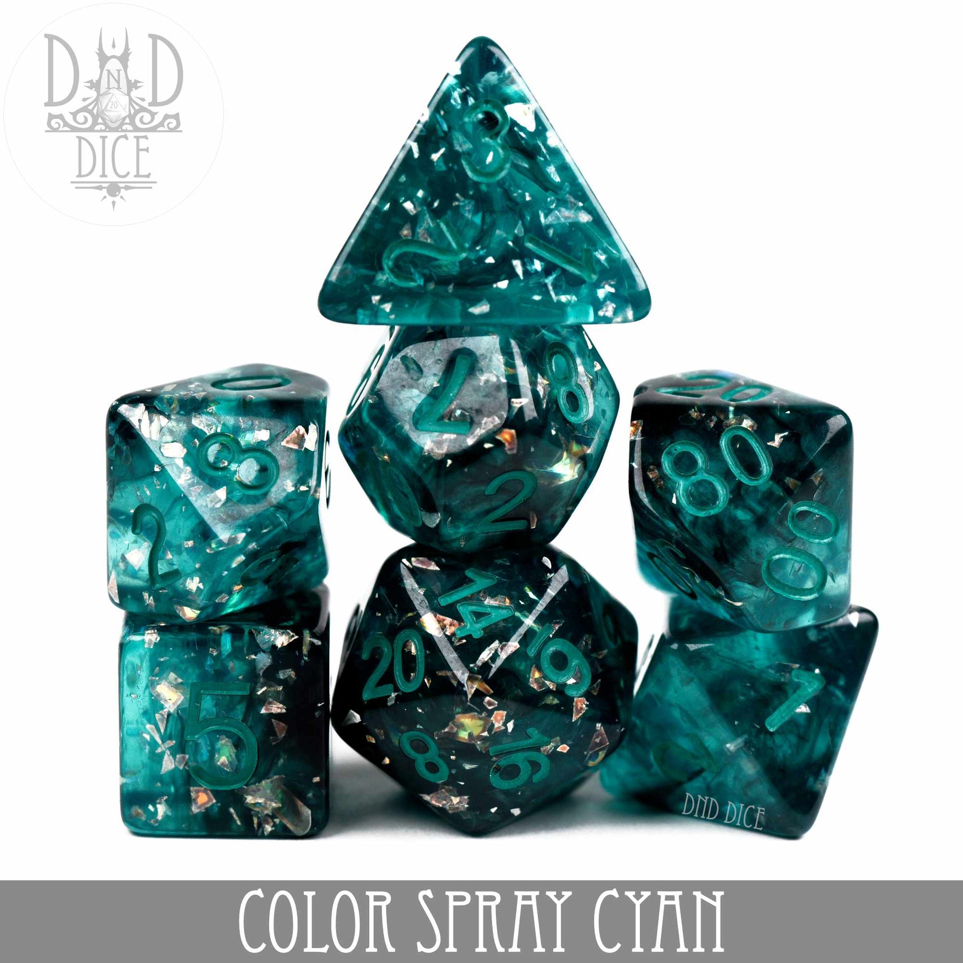 Color Spray Cyan Dice Set