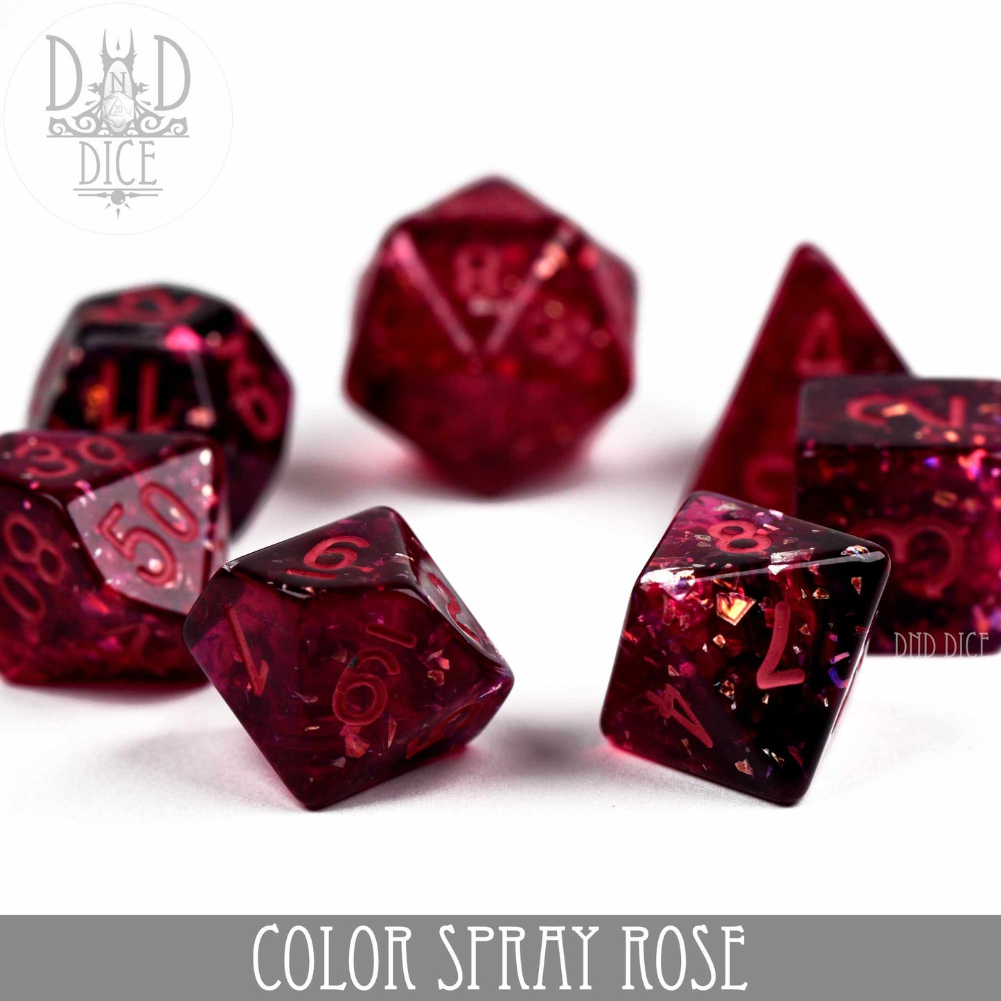 Color Spray Rose Dice Set