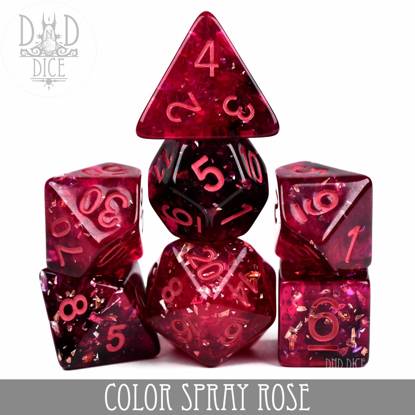 Color Spray Rose Dice Set