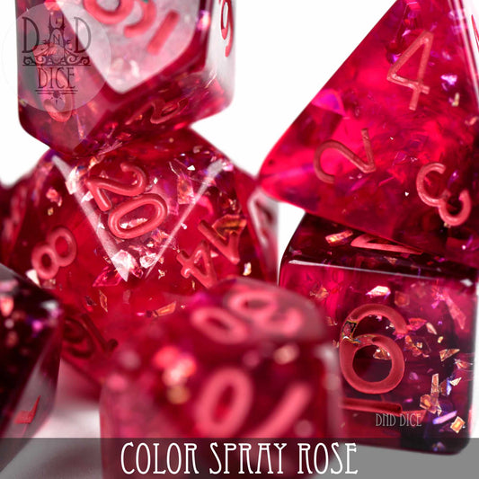 Color Spray Rose Dice Set