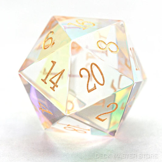 Colorful Glass Dice Polyhedral Gemstone Various Shapes Digital D20 DnD Dice for D&D TRPG Magic Tabletop Games Board Games Dice