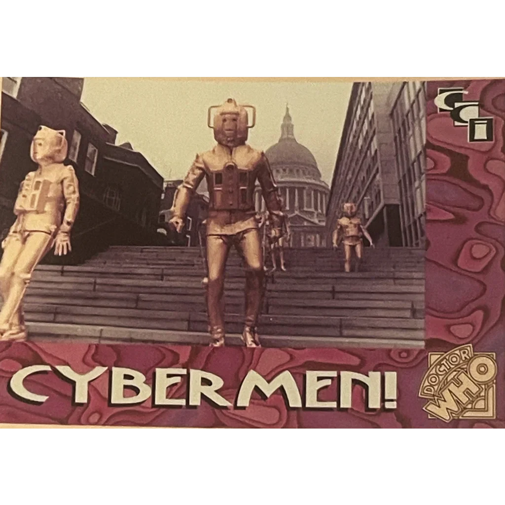 🤖 Vintage 1994 Doctor Who Cybermen Foil Trading Cards — Cards 4–6 of 6 (Set)