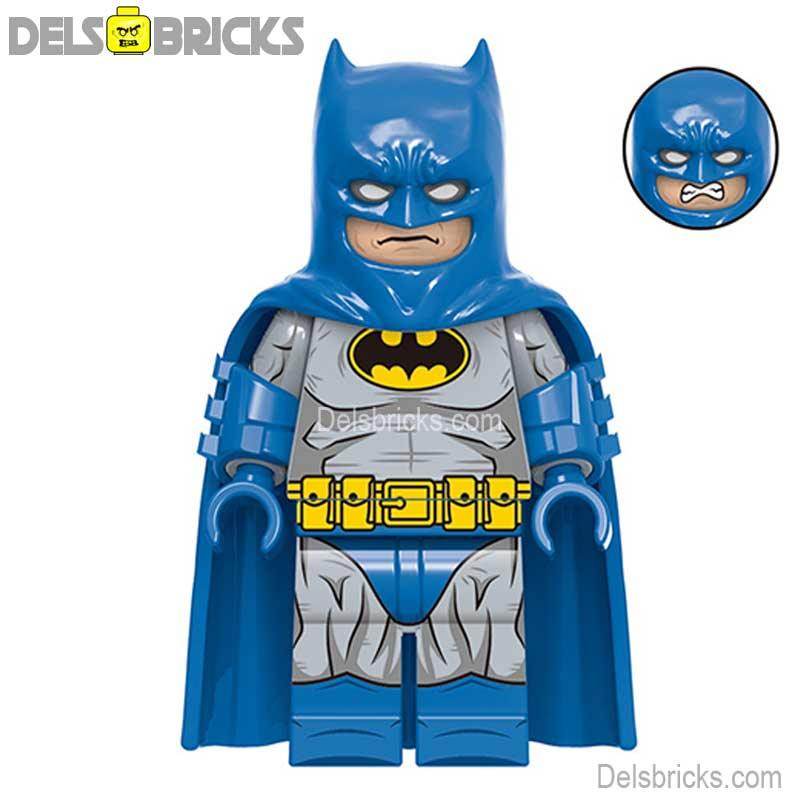 Comic Book Batman Blue/Gray Suit Design Lego Batman Minifigures - 