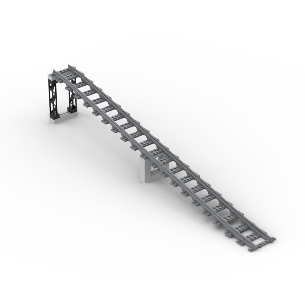 Compatible With Lego Small Particle Building Blocks Train Track Viaduct Uphill And Downhill Accessories MOC Scene Integrated Track Parts