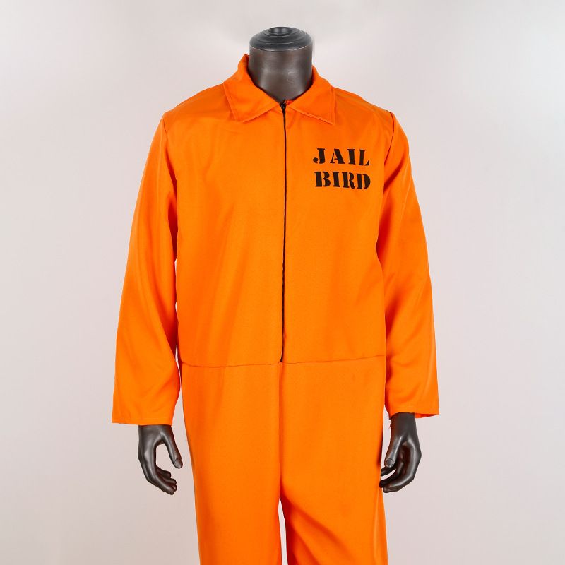 Conniving Convict Men's Halloween Costume - Orange Prisoner Jumpsuit