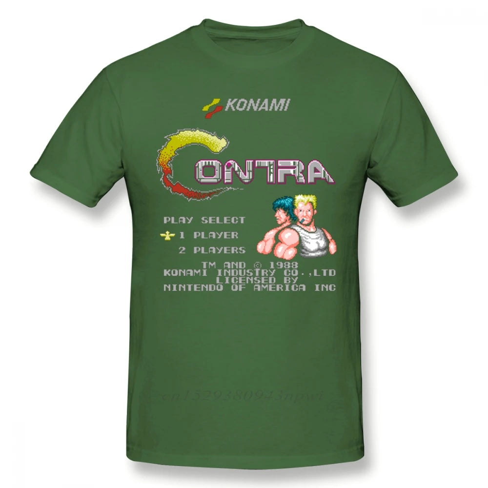 Contra T Shirt Contra T-Shirt Short Sleeve Classic Tee Shirt Funny Graphic Cotton Mens Plus size Tshirt