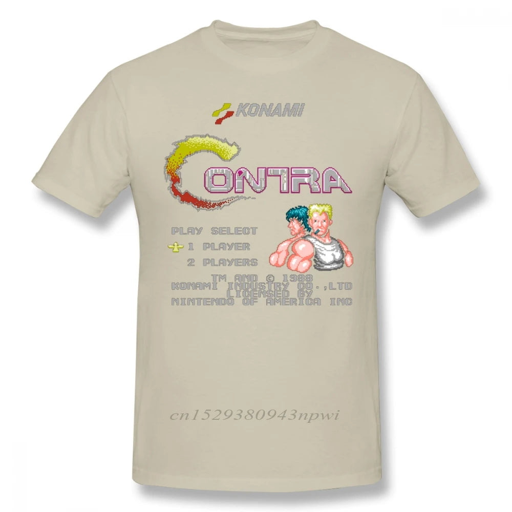 Contra T Shirt Contra T-Shirt Short Sleeve Classic Tee Shirt Funny Graphic Cotton Mens Plus size Tshirt