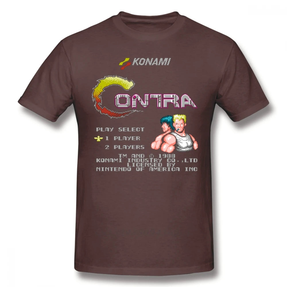 Contra T Shirt Contra T-Shirt Short Sleeve Classic Tee Shirt Funny Graphic Cotton Mens Plus size Tshirt