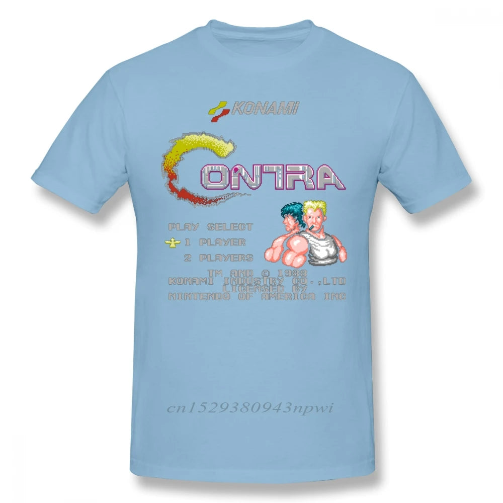 Contra T Shirt Contra T-Shirt Short Sleeve Classic Tee Shirt Funny Graphic Cotton Mens Plus size Tshirt