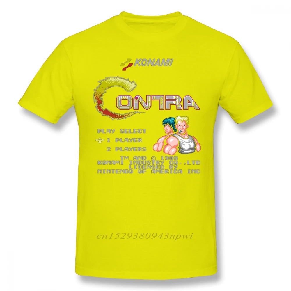 Contra T Shirt Contra T-Shirt Short Sleeve Classic Tee Shirt Funny Graphic Cotton Mens Plus size Tshirt