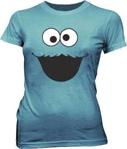 Cookie Monster Face Light Cyan T-shirt - S