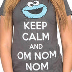 Cookie Monster Keep Calm And Om Nom Nom T-shirt - S