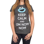 Cookie Monster Keep Calm And Om Nom Nom T-shirt - S