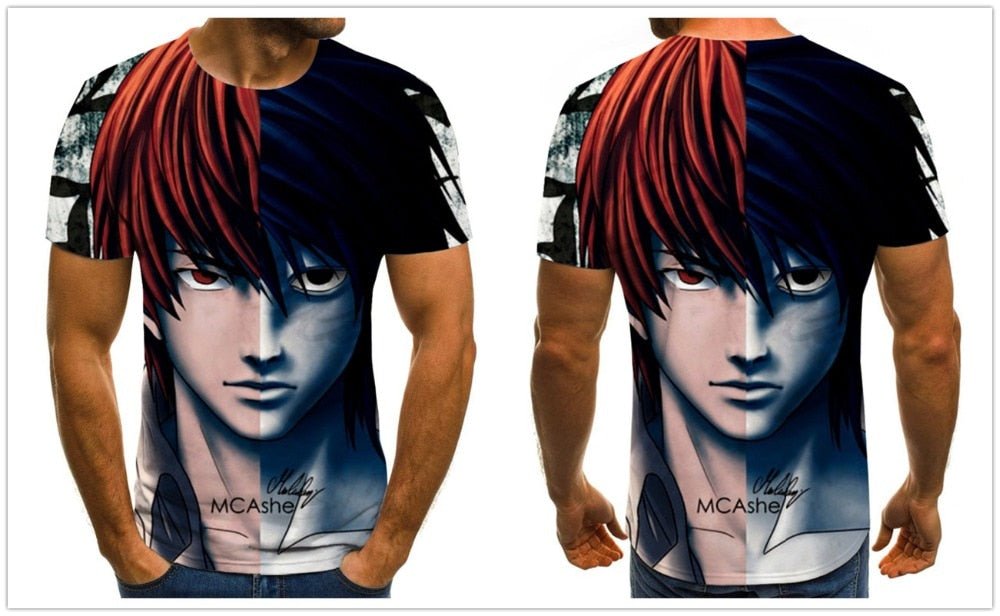 Cool anime men's T-shirt summer fashion top 3D round neck short sleeve Naruto casual shirt T-shirt