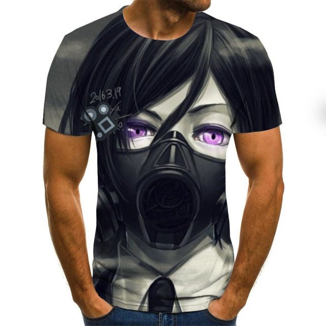 Cool anime men's T-shirt summer fashion top 3D round neck short sleeve Naruto casual shirt T-shirt