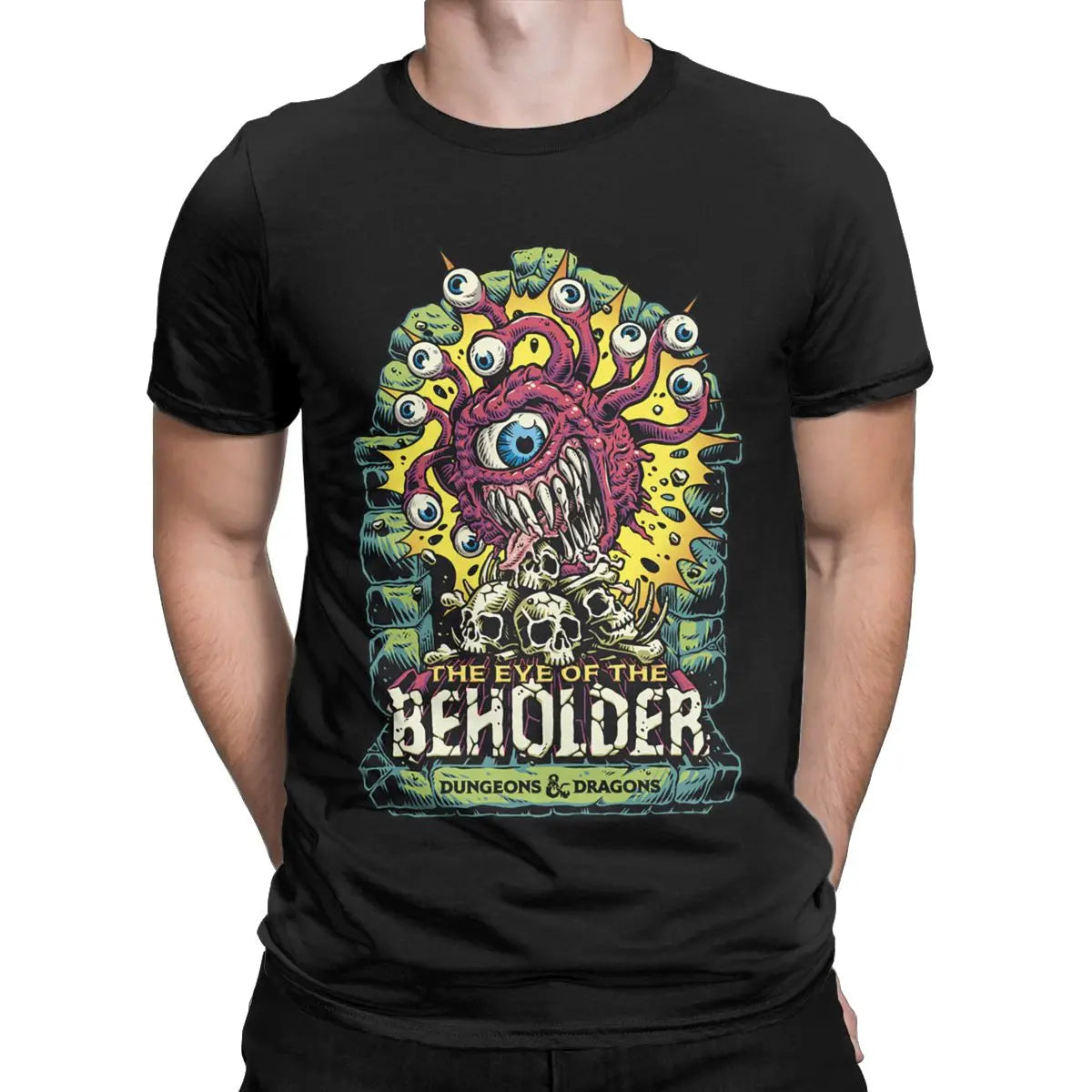 Cool DnD Eye Of The Beholder T-Shirts for Men Crew Neck Pure Cotton T Shirt Game Short Sleeve Tees 4XL 5XL Clothes