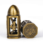 Cool DND polyhedron metal hollow pistol bullet dice set