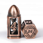 Cool DND polyhedron metal hollow pistol bullet dice set
