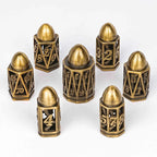 Cool DND polyhedron metal hollow pistol bullet dice set