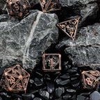 Cool Metal Skull Flying Dragon Hollow DND Dice Set
