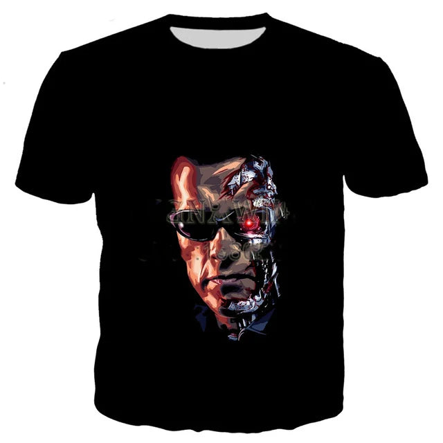 Cool Movie Terminator Arnold Schwarzenegger T Shirt Men Women 3D Printed T-shirt Harajuku Style Tshirt Streetwear Tshirt Tops