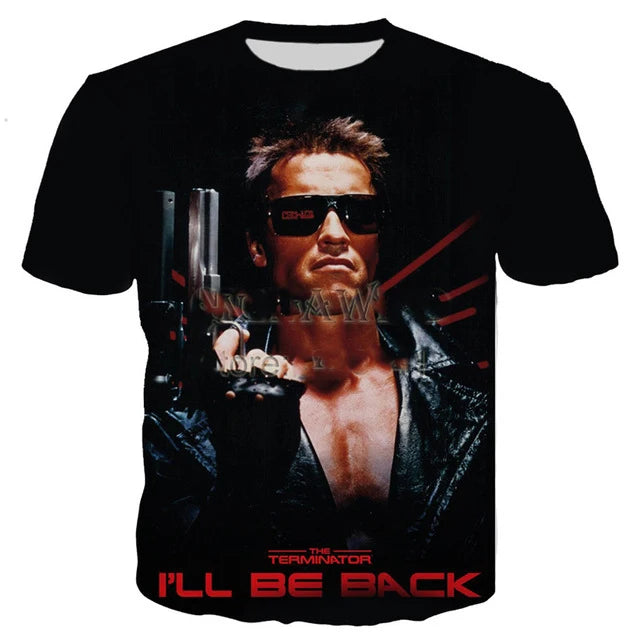 Cool Movie Terminator Arnold Schwarzenegger T Shirt Men Women 3D Printed T-shirt Harajuku Style Tshirt Streetwear Tshirt Tops