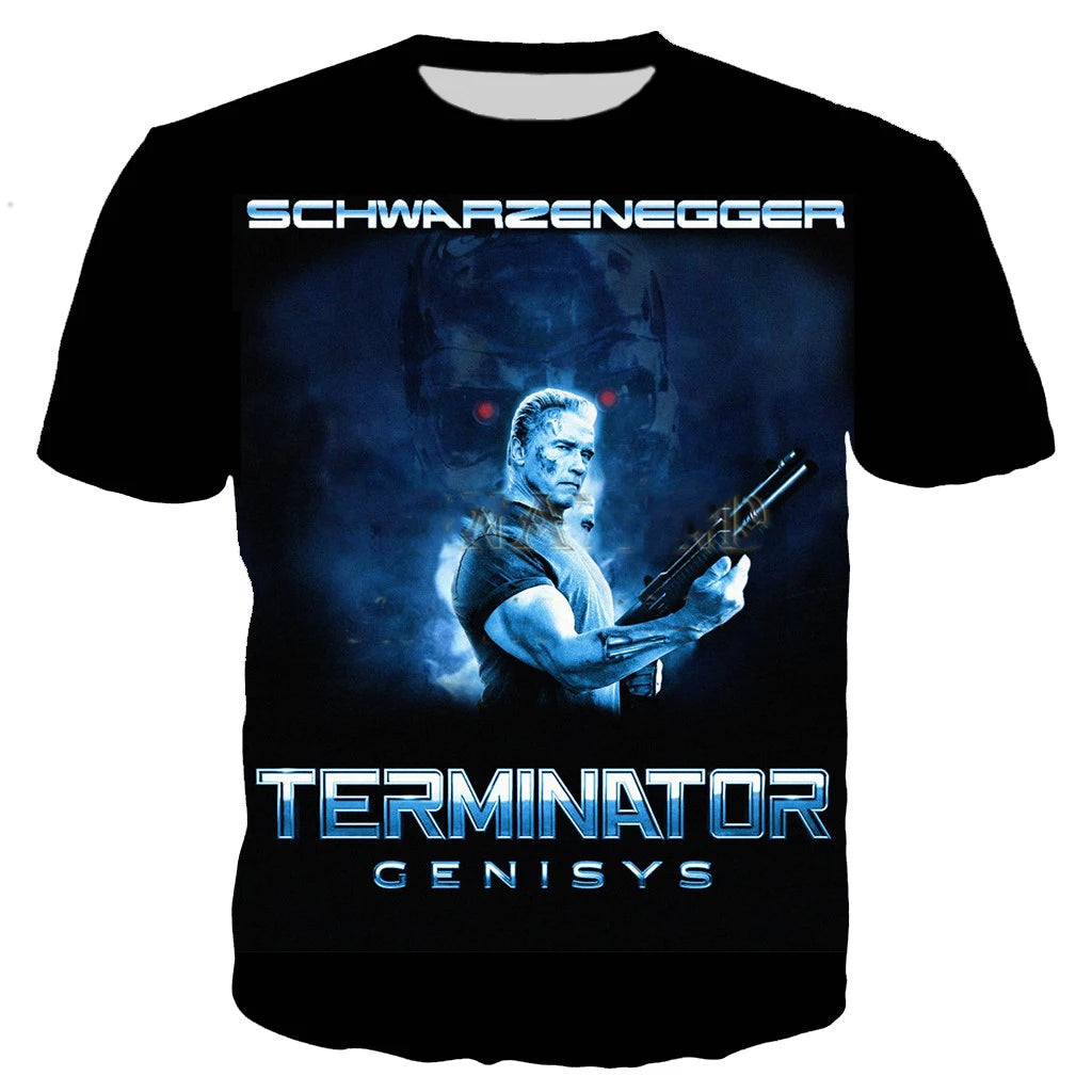 Cool Movie Terminator Arnold Schwarzenegger T Shirt Men Women 3D Printed T-shirt Harajuku Style Tshirt Streetwear Tshirt Tops