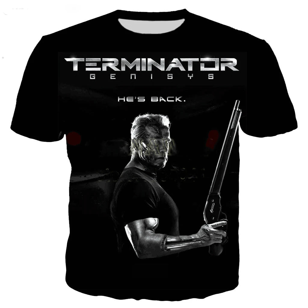 Cool Movie Terminator Arnold Schwarzenegger T Shirt Men Women 3D Printed T-shirt Harajuku Style Tshirt Streetwear Tshirt Tops