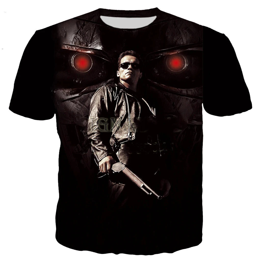 Cool Movie Terminator Arnold Schwarzenegger T Shirt Men Women 3D Printed T-shirt Harajuku Style Tshirt Streetwear Tshirt Tops