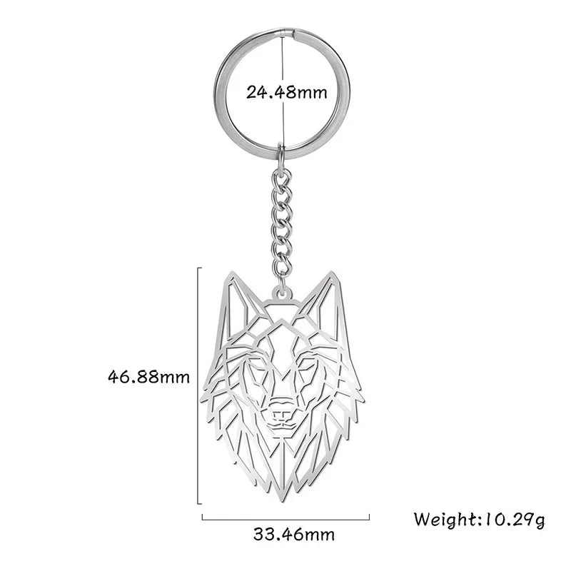 COOLTIME Wolf Keychain Fox Tiger Bear Animal Pendant Unicorn Rabbit Stainless Steel Keyring Men Women Car Key Chain Jewelry Gift