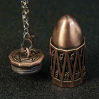 Copper Metal Bullet D20 Dice Cage with Mini DND Dice Set